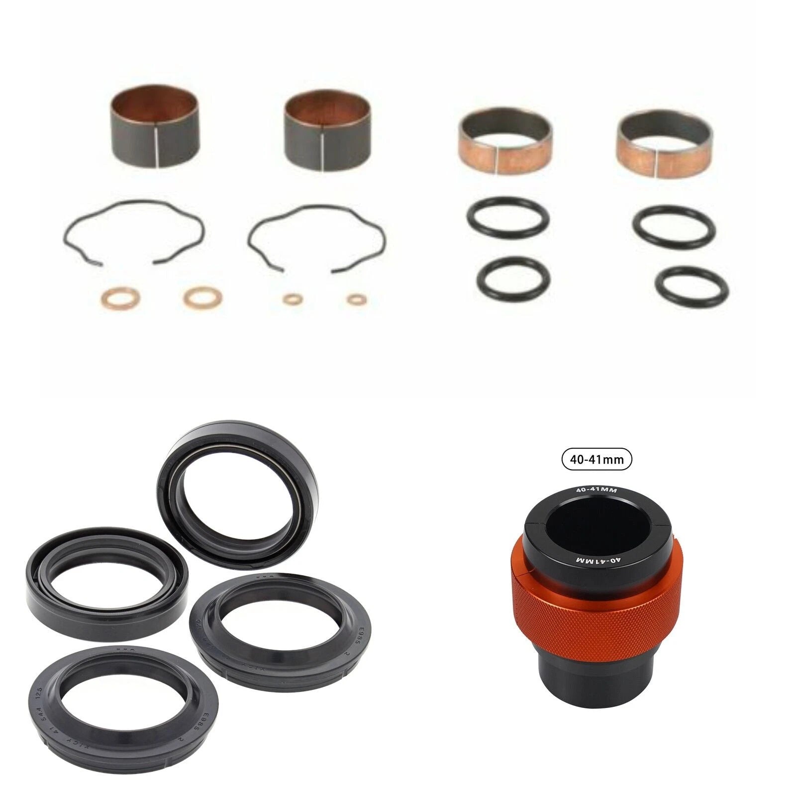 Complete Front Fork Rebuild Kit for Kawasaki Ninja 400 2018-2024 56- with Driver
