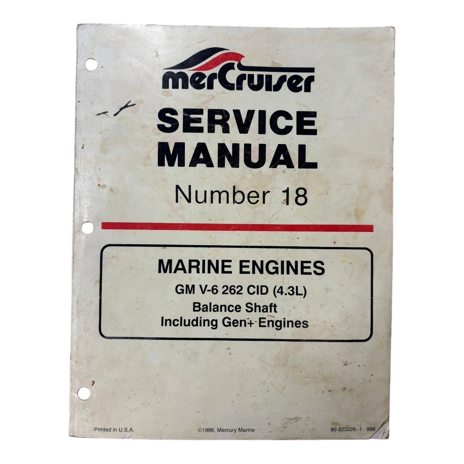 MerCruiser 90-823226 - 1, GM V-6 262 CID Service Manual #18 (1996)