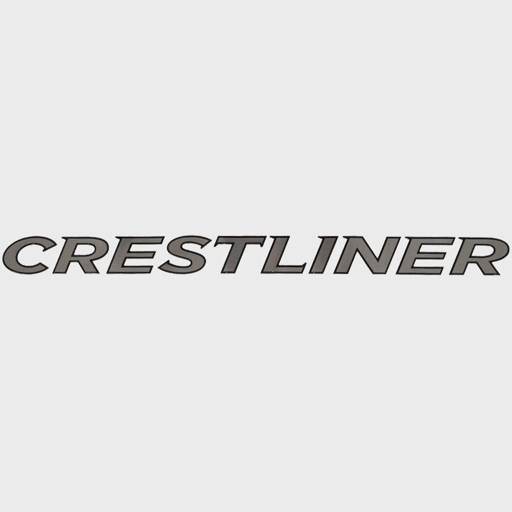 Crestliner Boat Raised Logo Decal 2338962 - Silver - Black Sticker