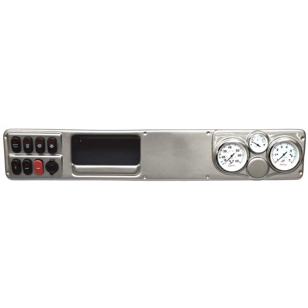 Lund Boat Dash Panel 2160114 - with Mercury Gauges Switches Silver