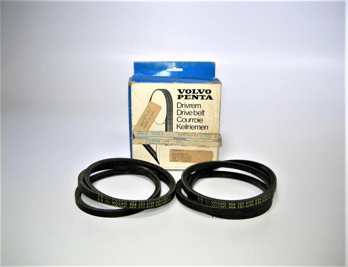 Volvo Penta 958323 2 Pack OEM Marine Engine Drive Belts * OLD STOCK