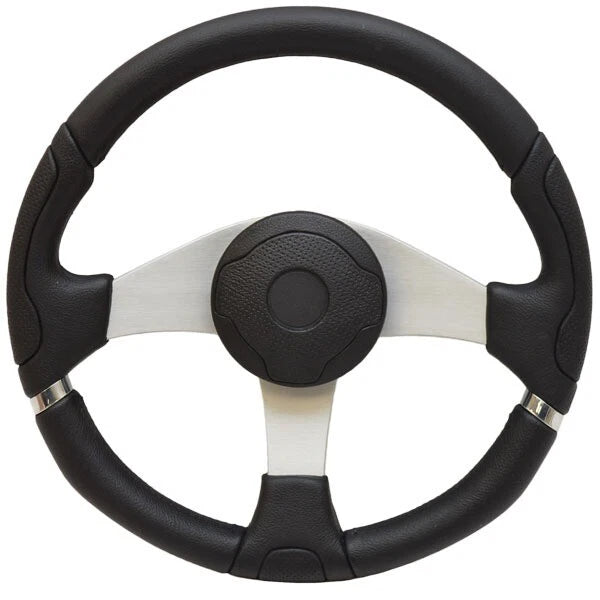 Uflex Boat Steering Wheel Marettimo-B/S - 14 Inch Silver Black
