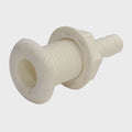 Boat Thru Hull - 1/2 Inch Barbed White Plastic