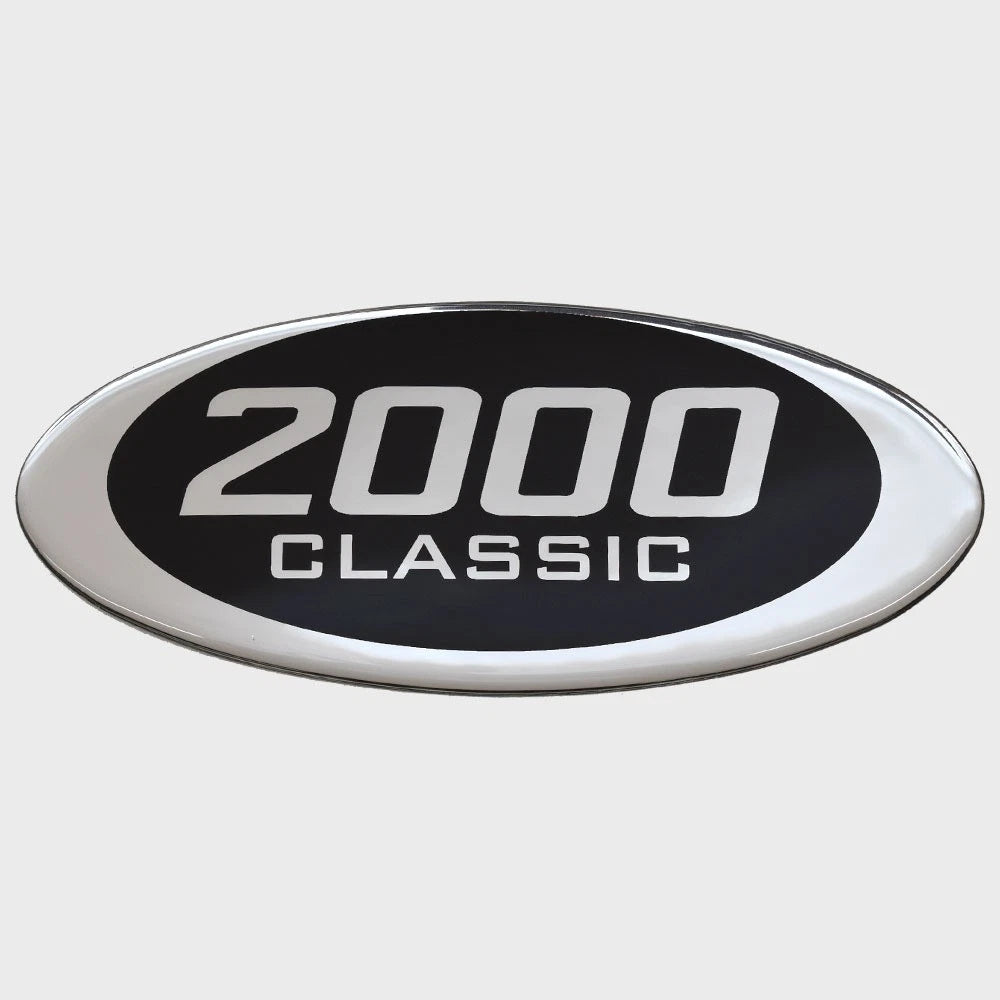 Blue Wave 2000 Classic Boat Raised Decal 162235-01 - Silver - Black
