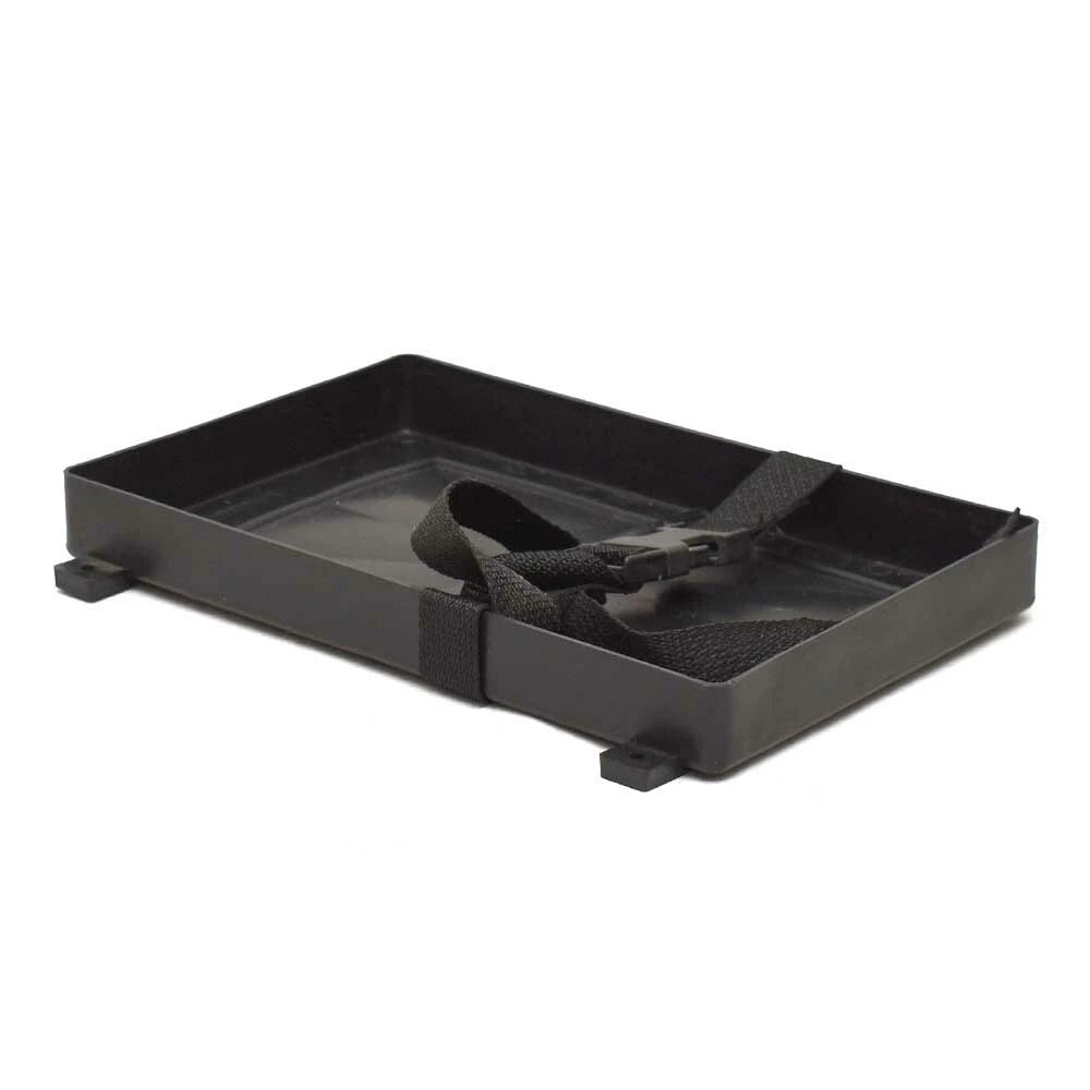 TH Marine Boat Battery Tray BH24P - with Straps Matte Black Plastic