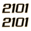 Mako Boat Brand Decal 130104 - 2101 Black/Gold Stickers (pair)