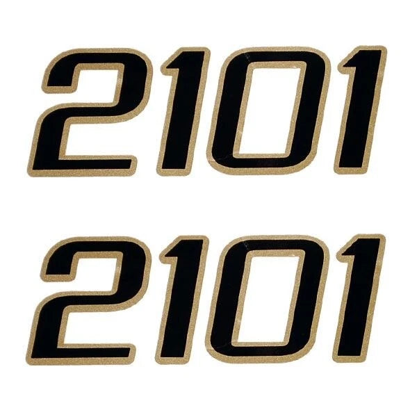 Mako Boat Brand Decal 130104 - 2101 Black/Gold Stickers (pair)