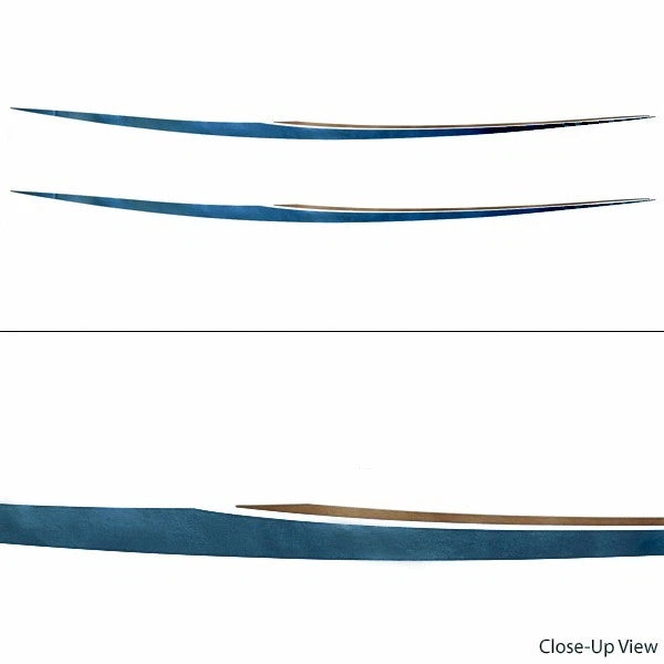 Custom 73 X 4 1/8 Sky Blue - Charcoal - Metallic Gold Boat Decals (set of 2)