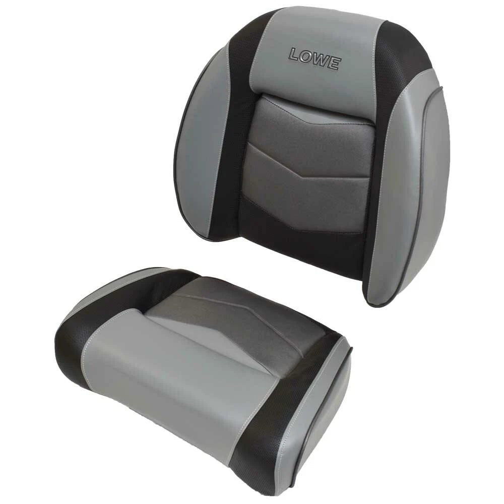Lowe Boat Seat Cushions - Two-Tone Gray - Black Wise Marine