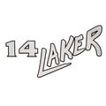 Lund Boat Brand Decal 1987810 - 14 Laker White - Black 12 X 7 Inch