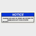 Sea Ray Boat Notice Decal 2063412 - Transom Door Blue White Sticker
