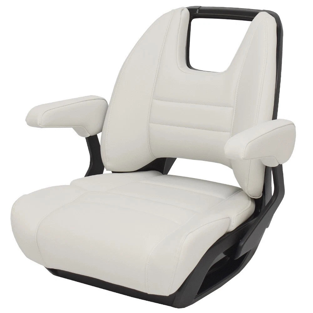 Pontoon Boat Captains Low Back Helm Seat 3039-0025828 - Light Gray