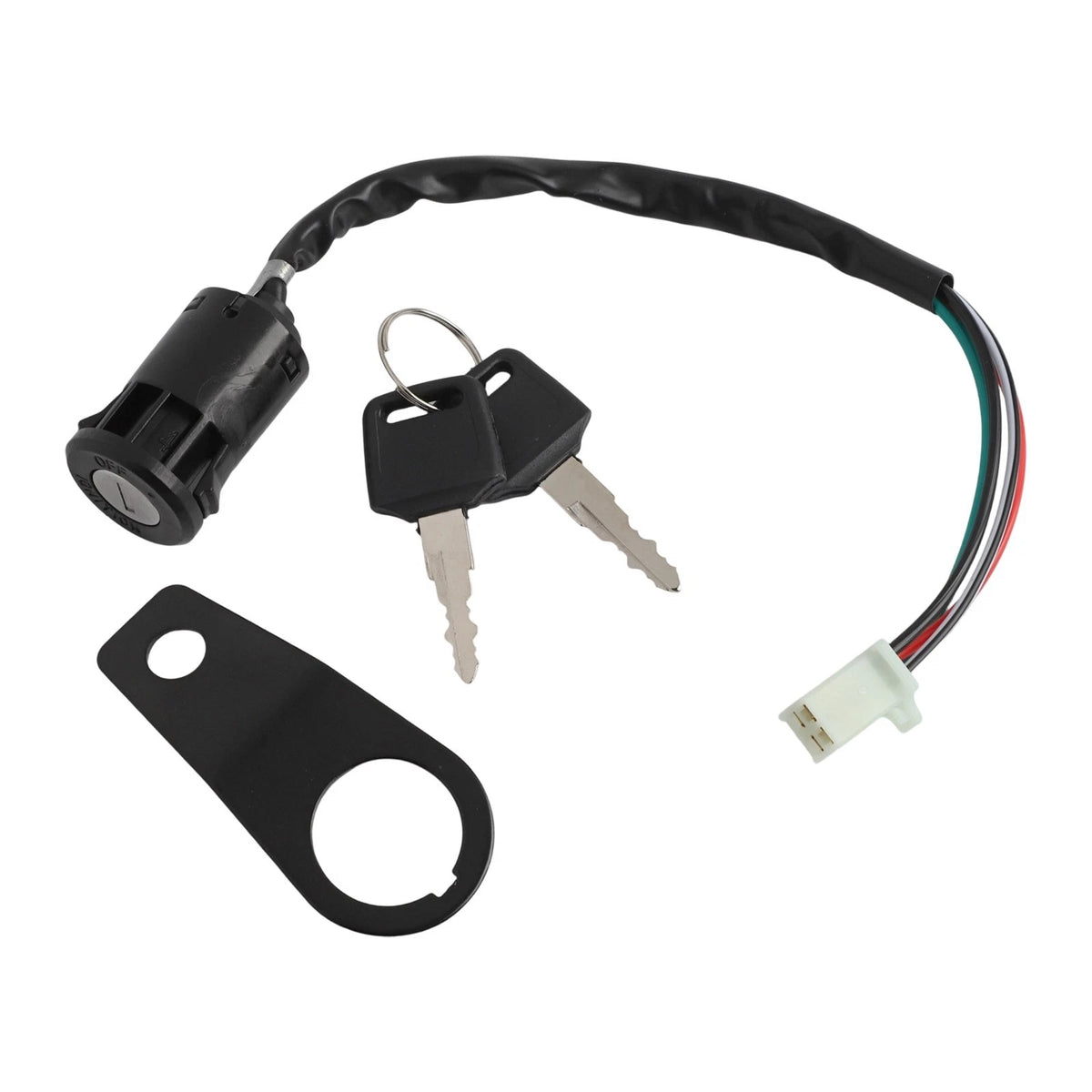Motorcycle Ignition Lock Key with Holder for ATVs Dirt Bikes and for Scooters