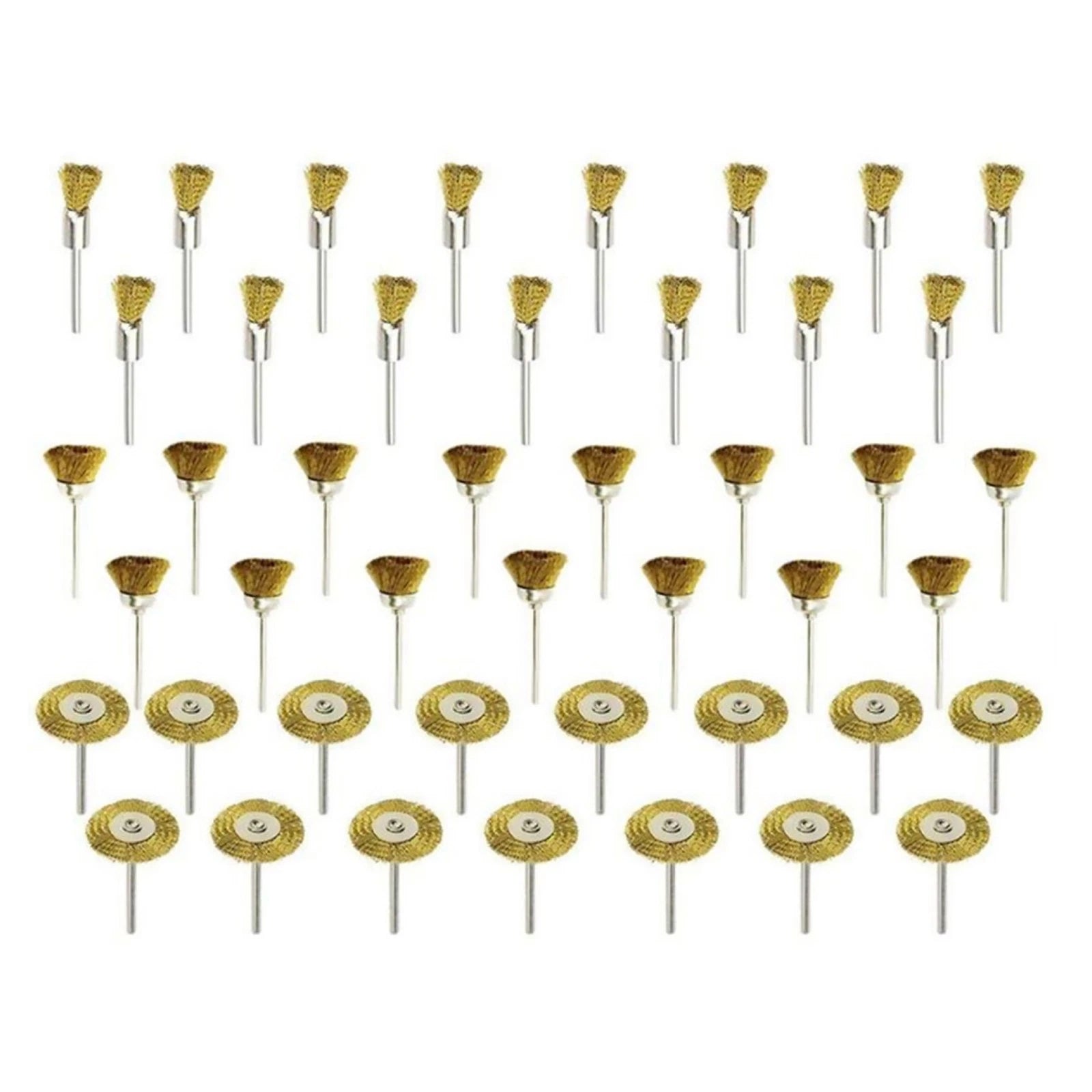 45Pcs Brass Wire Wheel Polishing Mix Brush Set for Dremel Rotary Tool Shank H