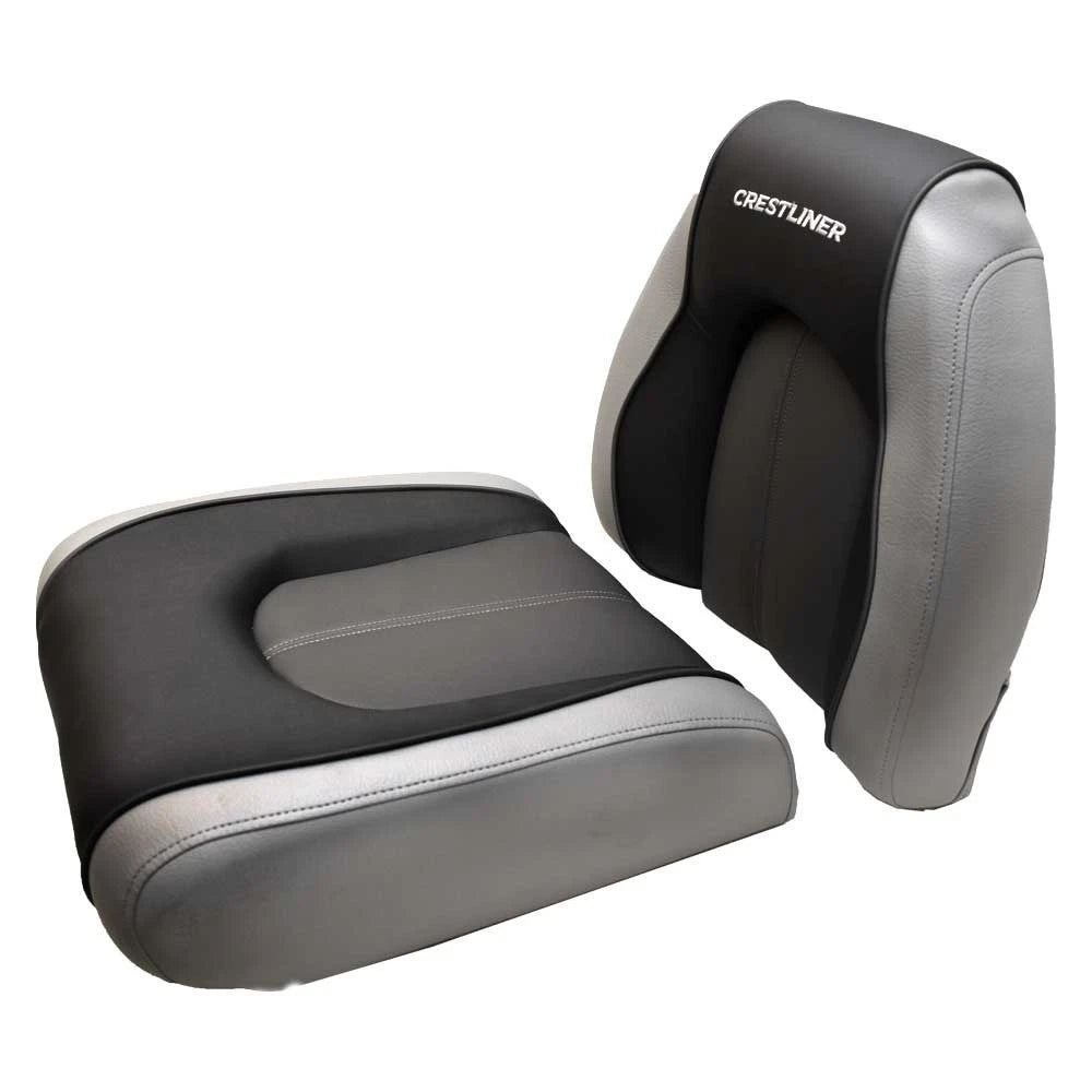 Crestliner Boat Seat Cushions 2156291 - Gray Black (2-Piece Set)