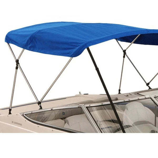 Boat Bimini Top 3 Bow 72"L 54"H 79"-84"W with Boot & Rear Support Poles Blue Pro