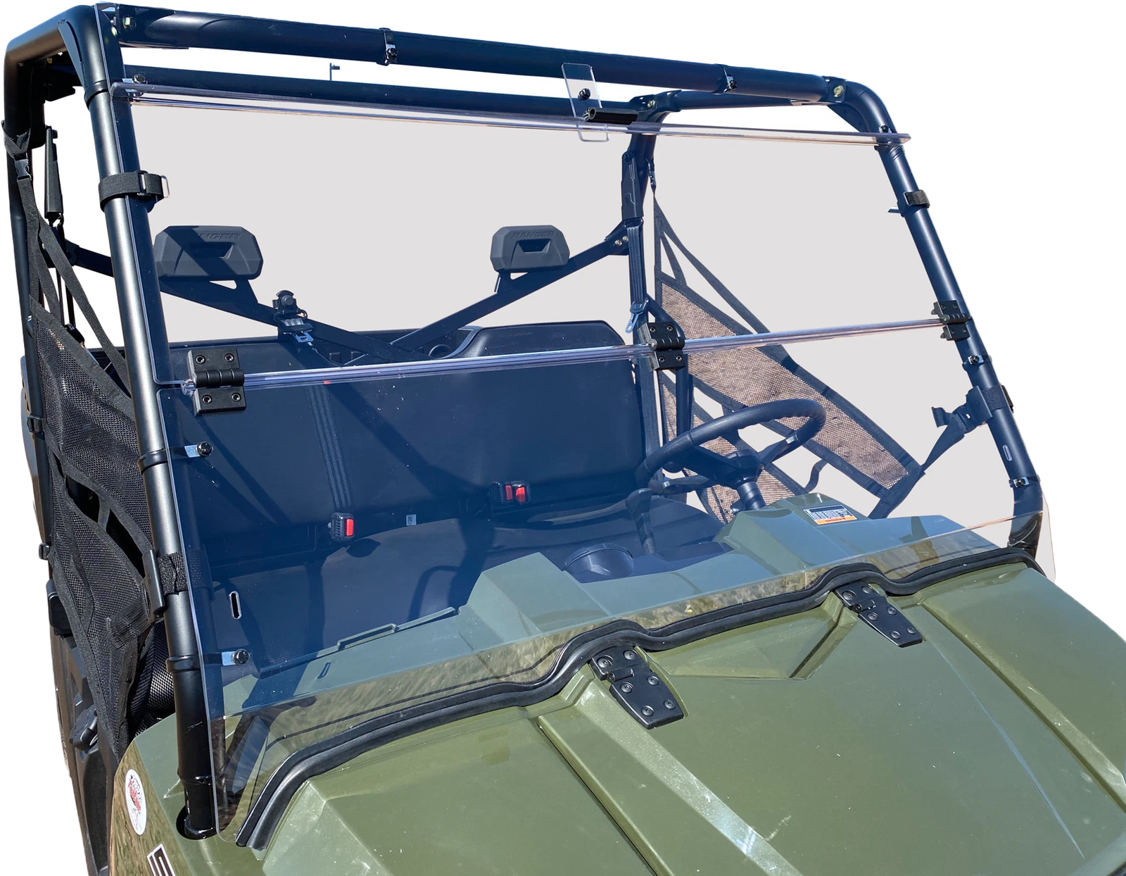 OPEN TRAIL Folding Windshield for Polaris Ranger 570, 900 Diesel & 800 6X6