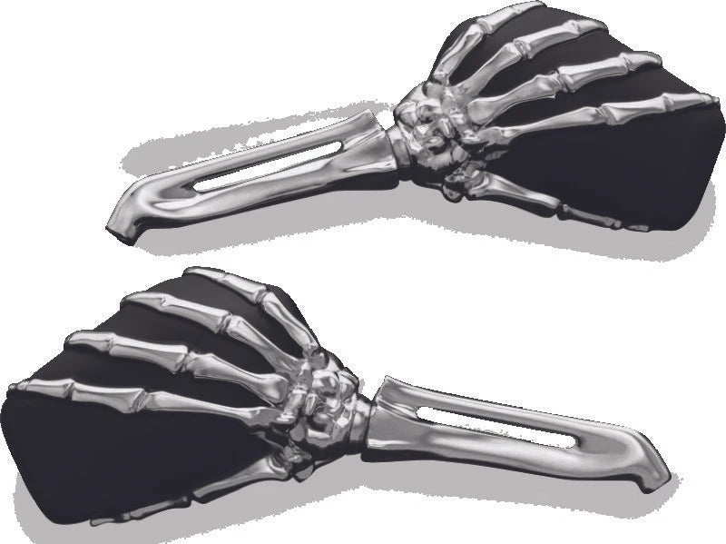 Kuryakyn Skeleton Hand Mirrors Chrome/Black for Harley-Davidso N & Powersports