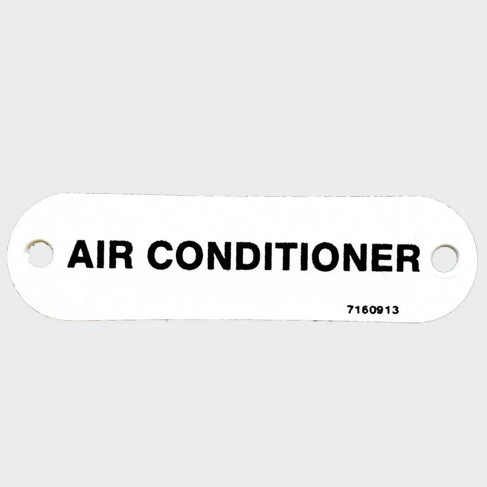 Carver Boat Air Conditioner Label 7160913 - 2 3/4 Inch White Plastic