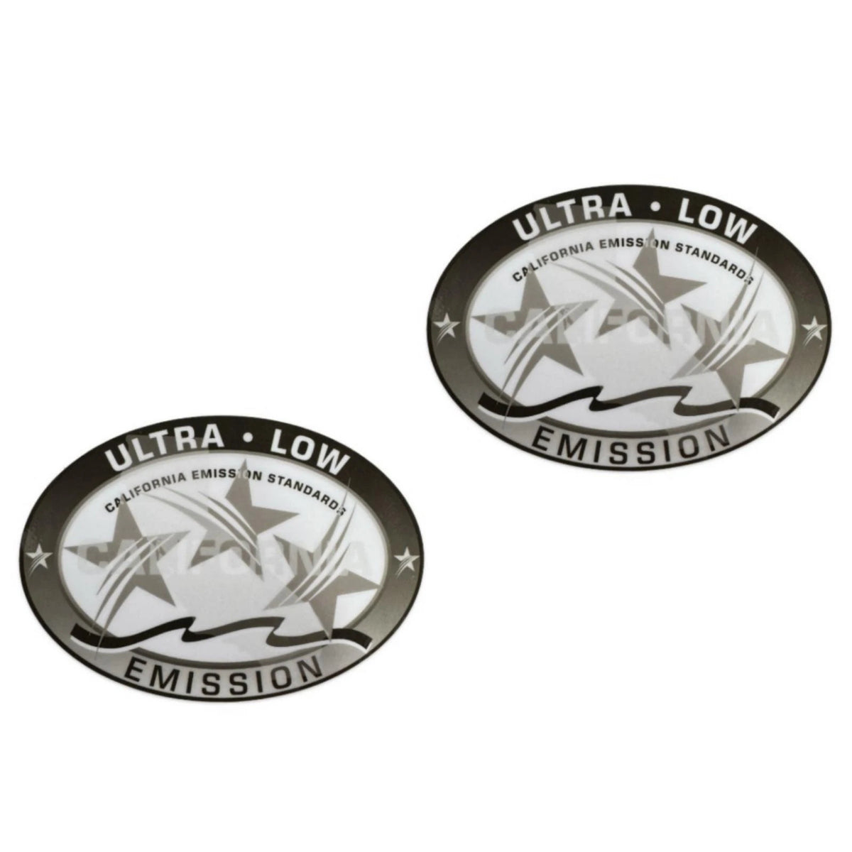 2Pcs Ultra Low Emission 3 Star California DOT Outboard Sticker - Gray 3.58"x2.4
