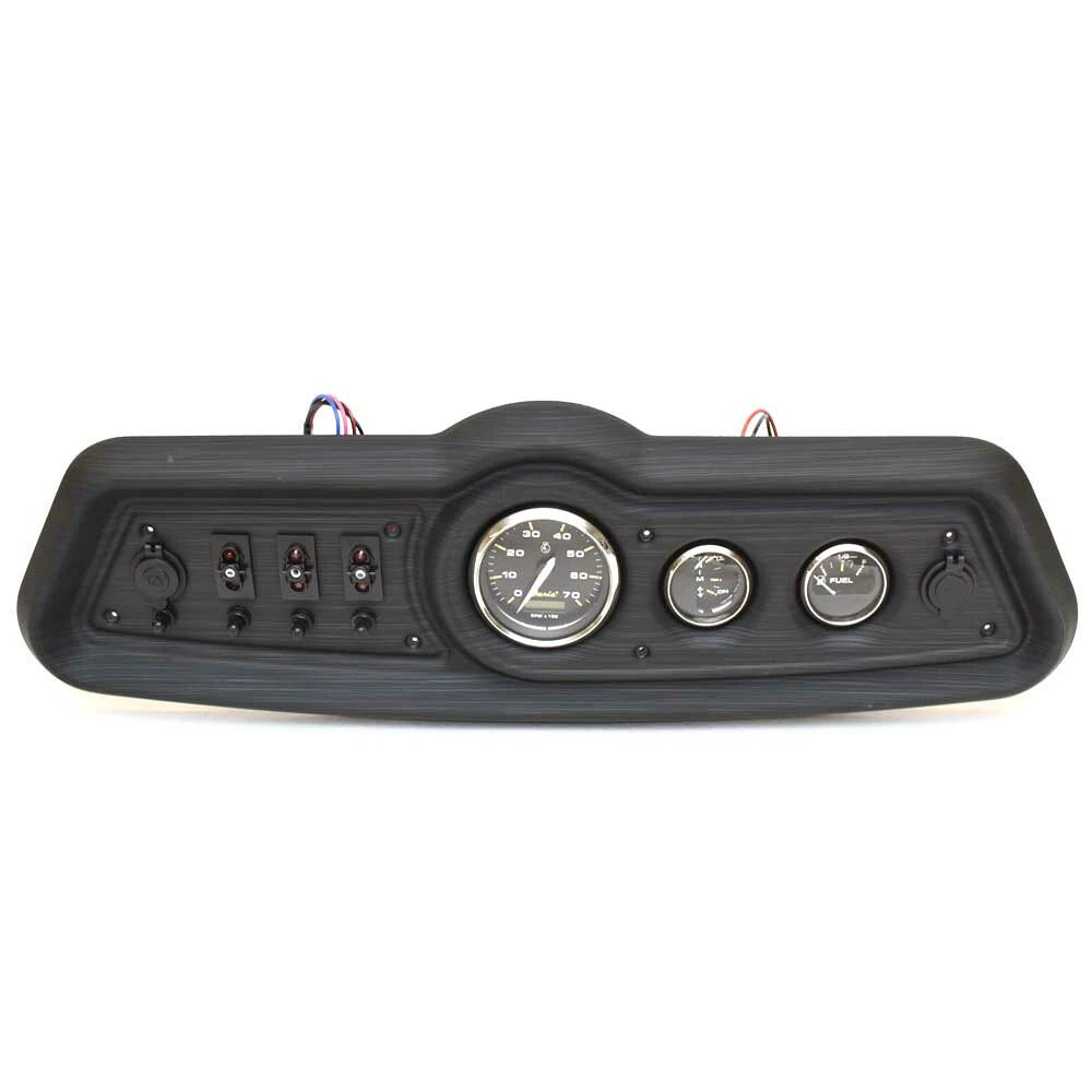 Godfrey Pontoon Boat Gauge Panel 466592 - Mercury Woodgrain Black