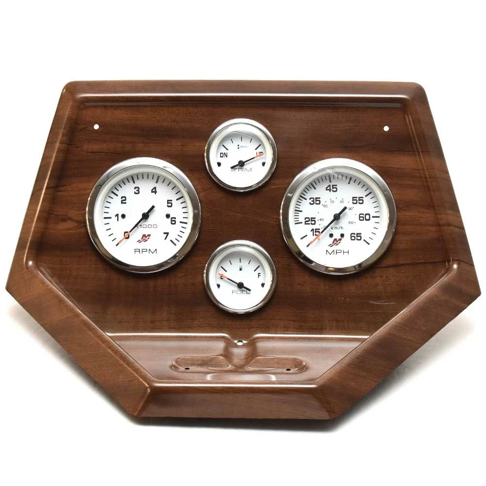 Lund Tyee Boat Dash Panel 2313983 - with Mercury Gauges Woodgrain