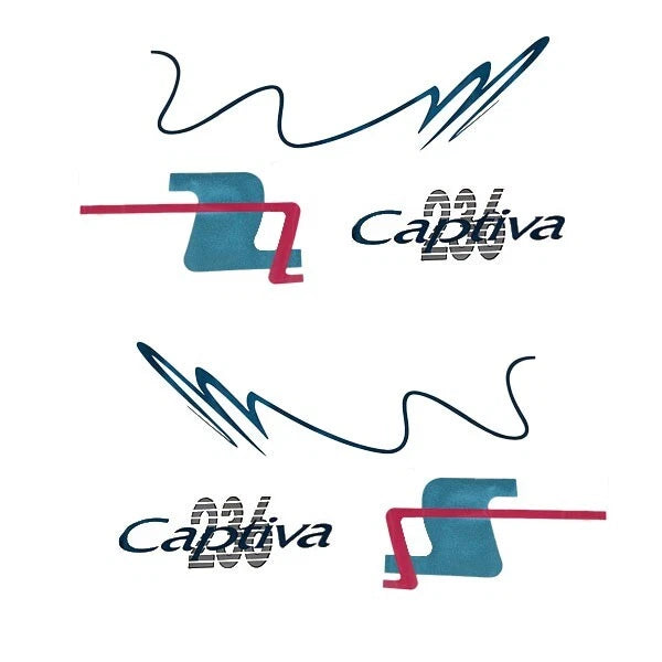Rinker Boat Graphic Decal Kit - Captiva 236 Teal - Silver - Pink 6 PC