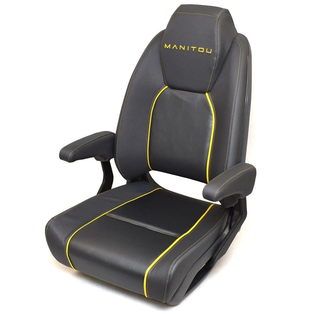 Manitou Boat High Back Reclining Helm Seat 3014-0008424 - Gray Yellow