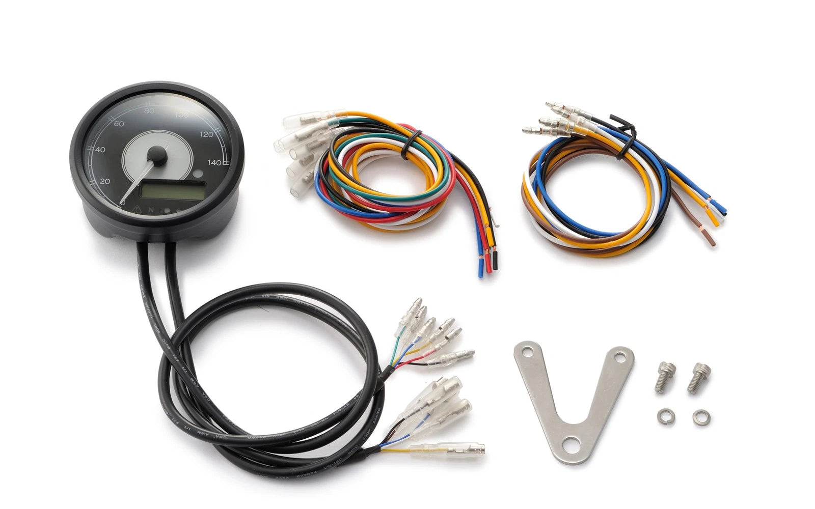 HARDDRIVE Speedometer 140 MPH for V-Twin Motorcycles 80mm Black