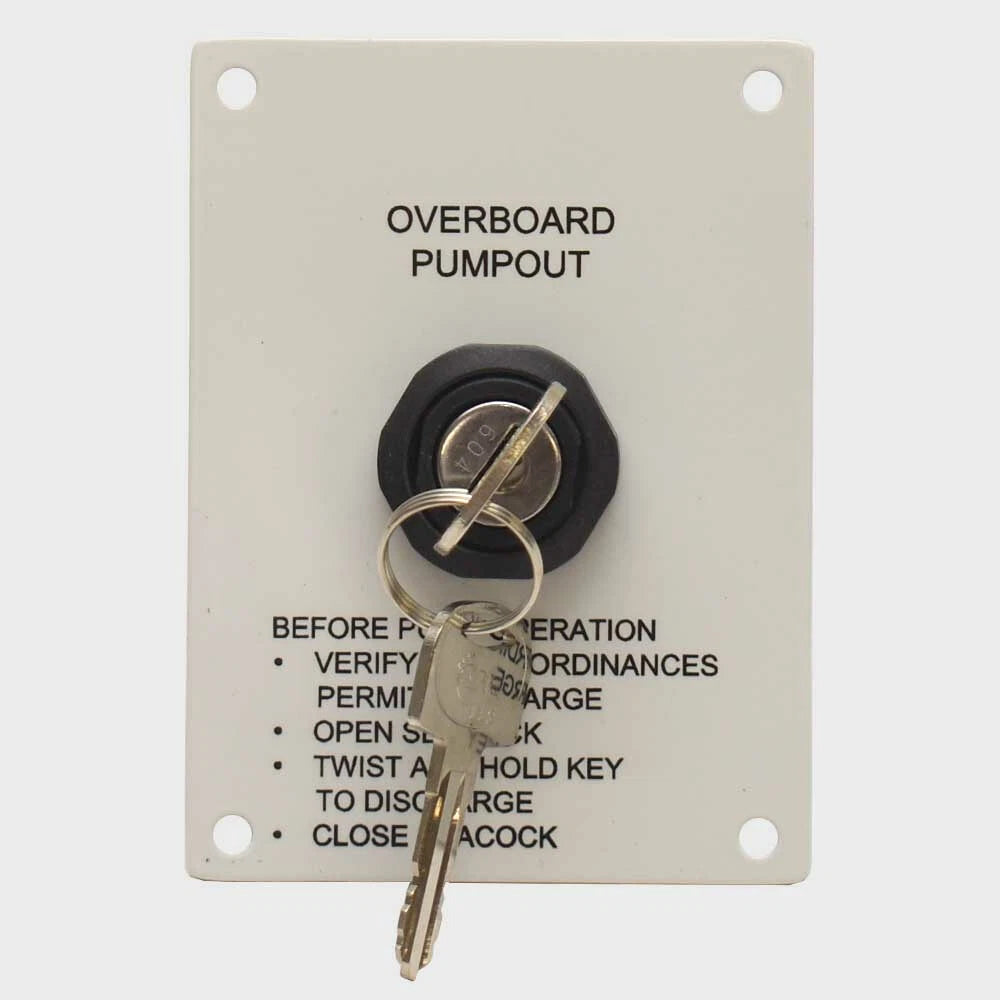 Cruisers Boat Pumpout Discharge Panel 501339 - Keyed Switch Aluminum