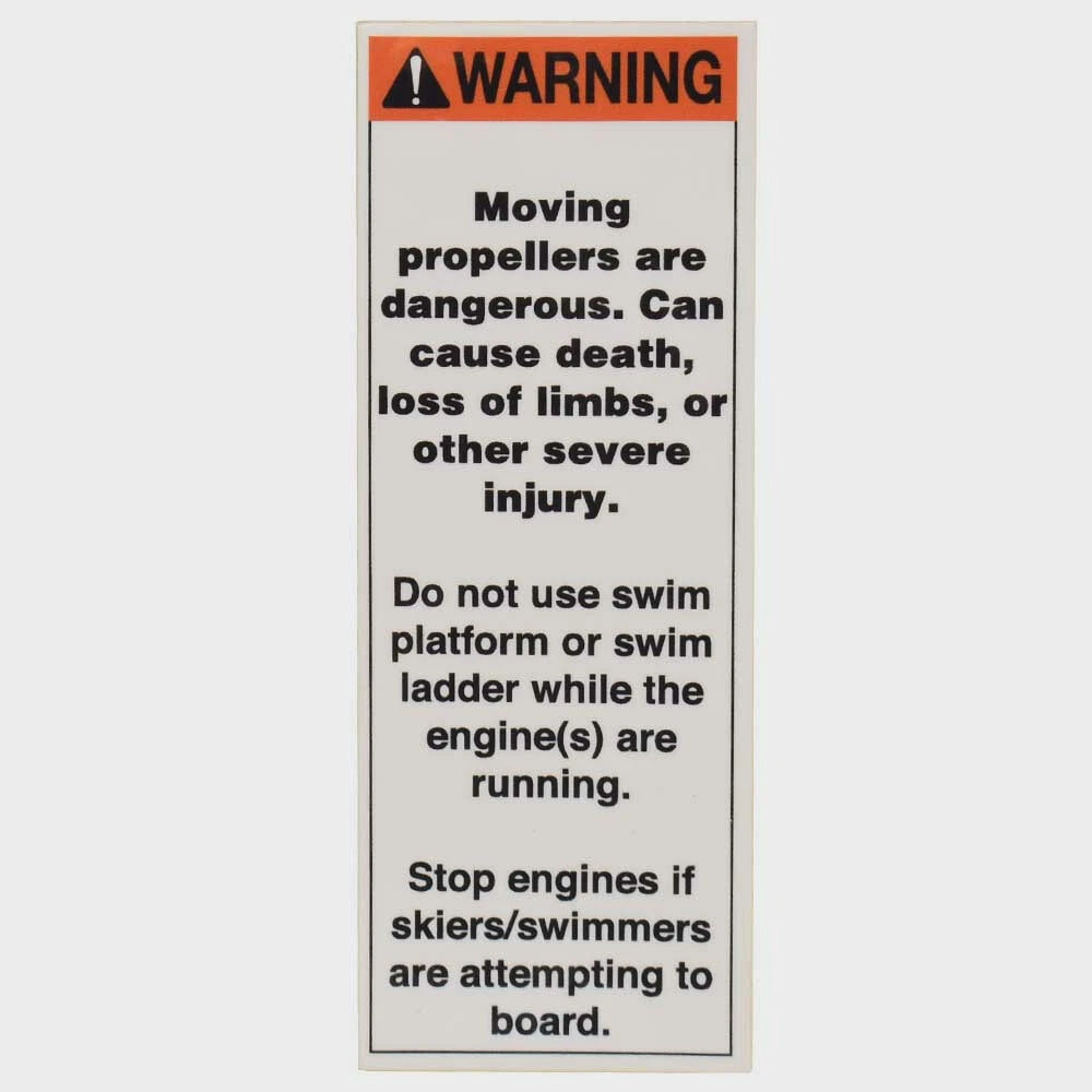 Tiara Boat Warning Decal 5451750 - Propeller Danger Sticker