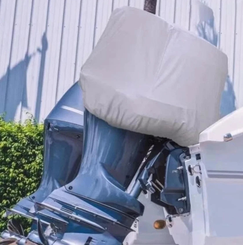 Silver Waterproof High Density Outboard Engine Cover for 30-60 HP Boat Motor