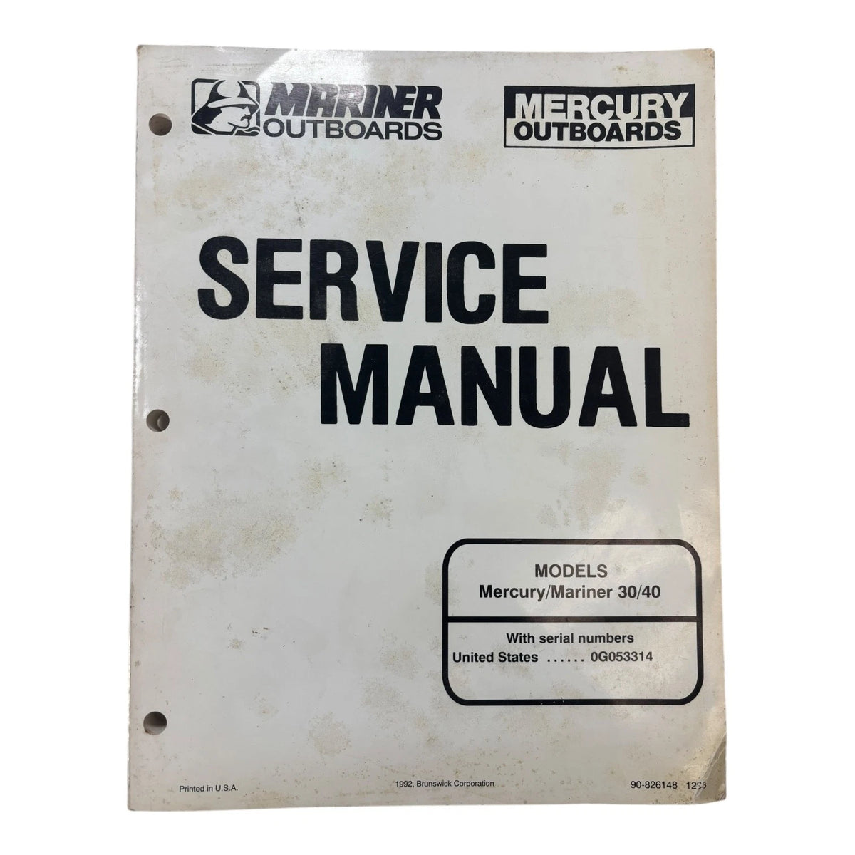 Mercury/Marine R 90-826148, Service Manual, Models 30/40