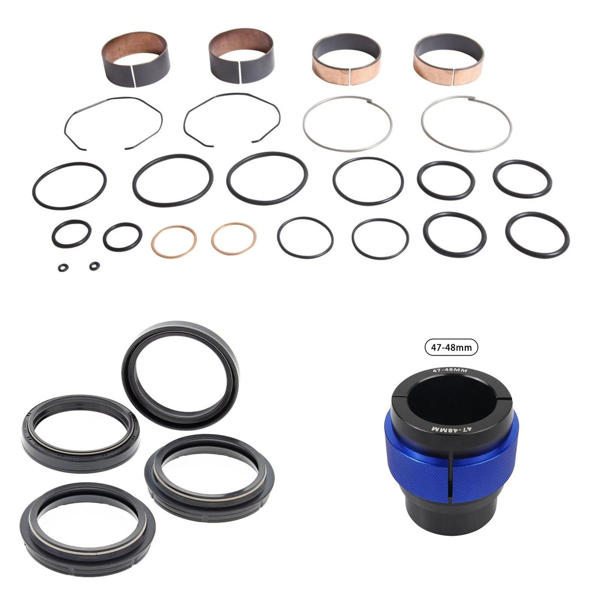 Complete Front Fork Rebuild Kit for Kawasaki KX250F 2020-2024 56- with Driver