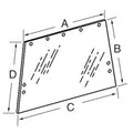 Rear Cab Glass Window Fits Case/Internati Onal Harvester Replaces 109318C2