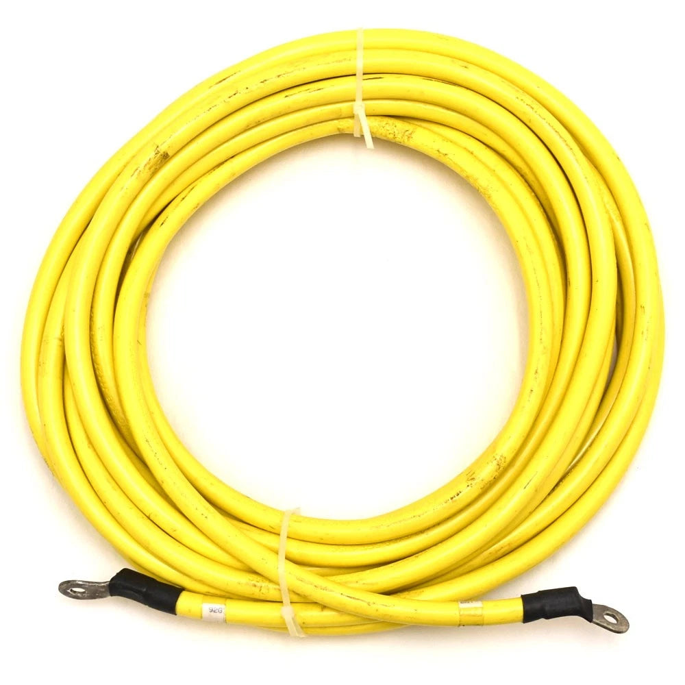 Boat Battery Cable - 1/0 AWG 32 Foot Yellow 5/16 Inch Lugs