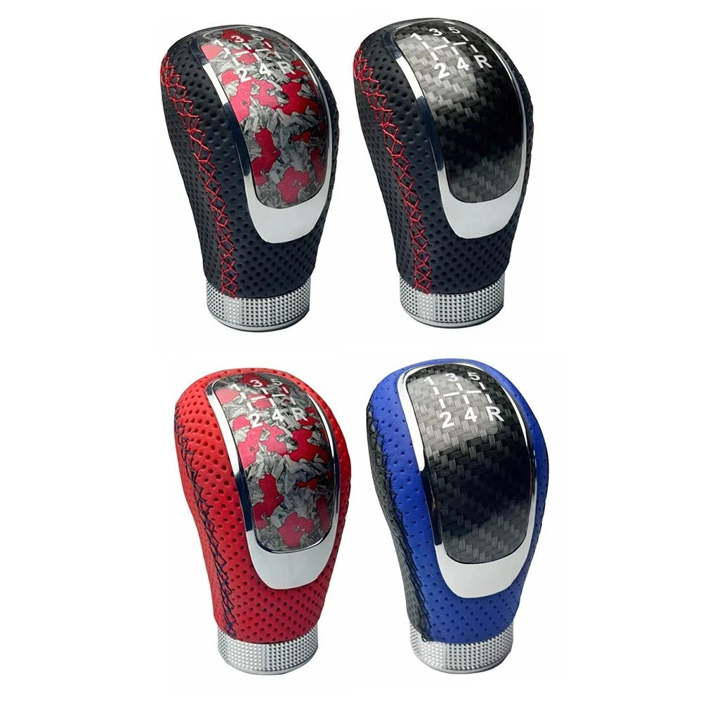 Car Manual Transmission Lever Knob Leather 5 Speed with Installation Tools