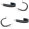 Boat Cushioned Fuel Gas Loop Clamps - 2 1/2 Inch Stainless (set of 4)