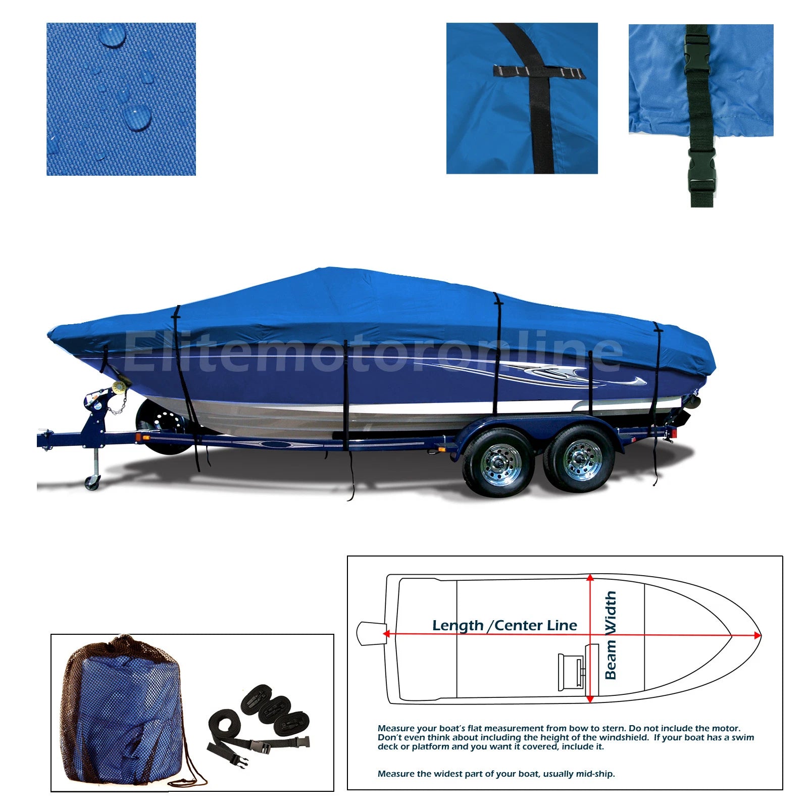 Eliminator 220 Eagle XP Trailerable All Weather Performance Jet Boat Cover Blue