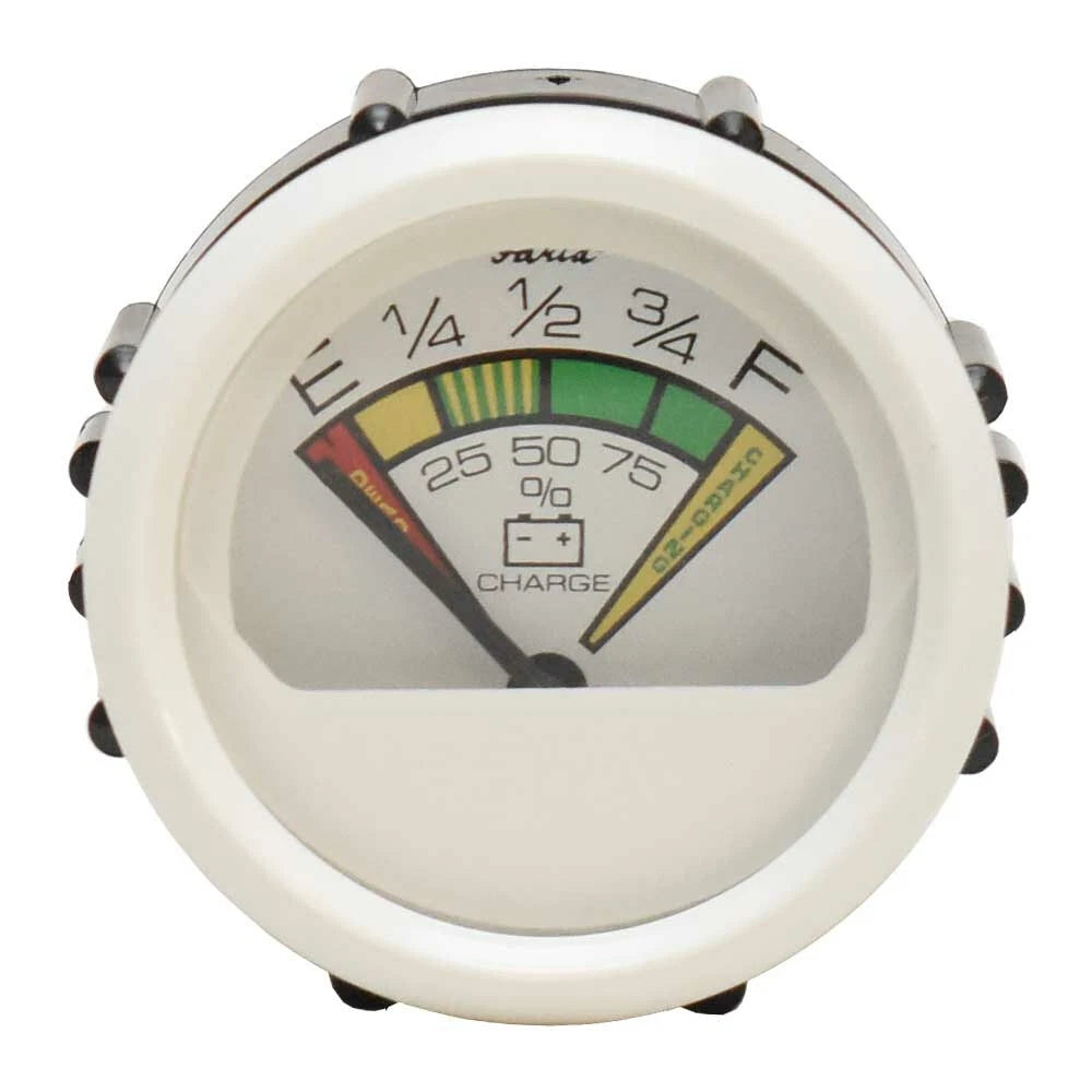 Faria Boat Battery Condition Indicator Gauge VP7909A - White