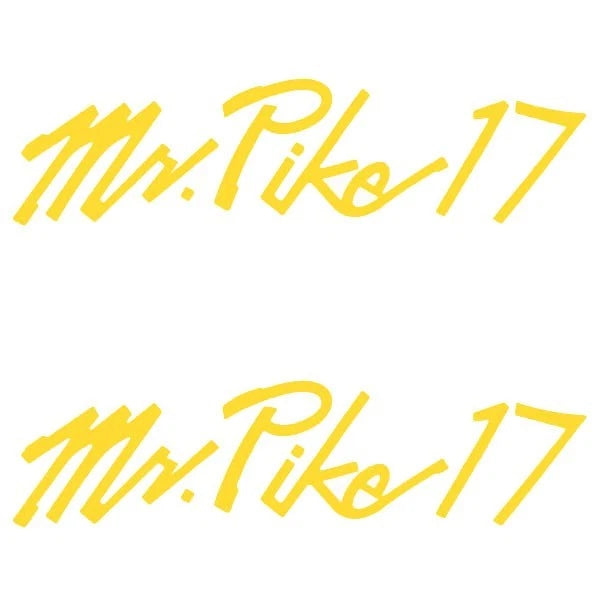 Lund Boat Letter Decal 1987940 - Yellow 2003 Mr. Pike 17 (pair)