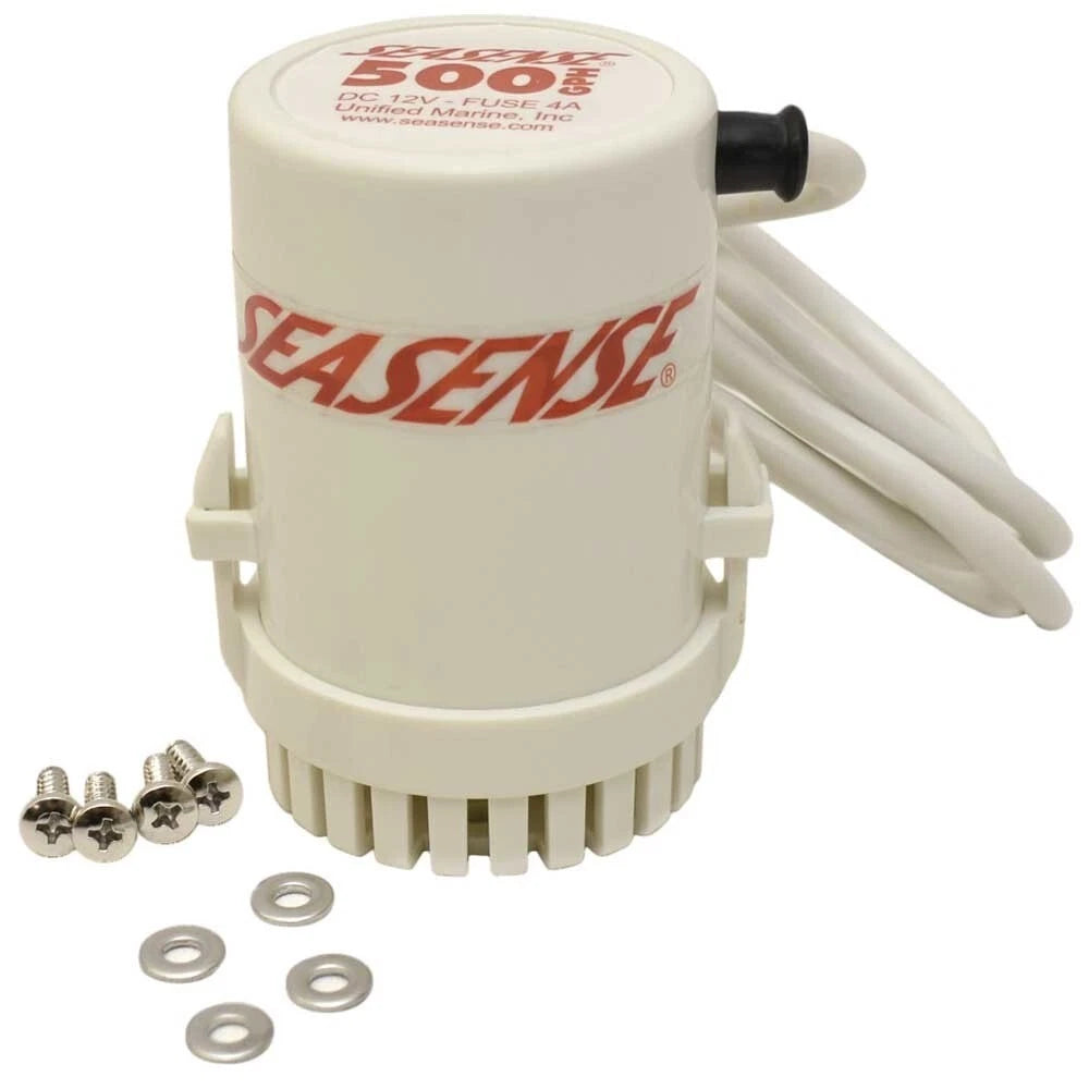 SeaSense Boat Bilge Pump - 12 Volt 500 GPH 3/4 Inch Barbed