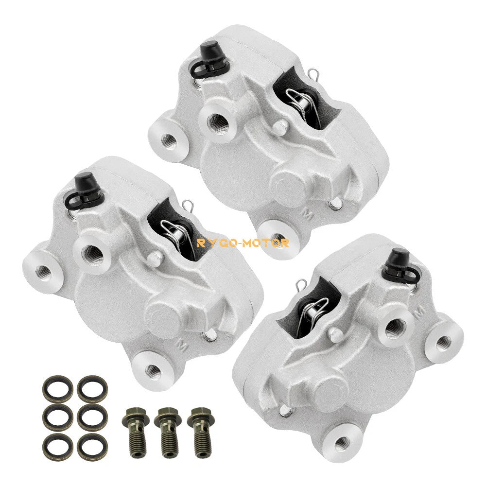 Front & Rear Brake Calipers with Pads for Arctic CAT ATV 500 Bearcat 454 1996-2002