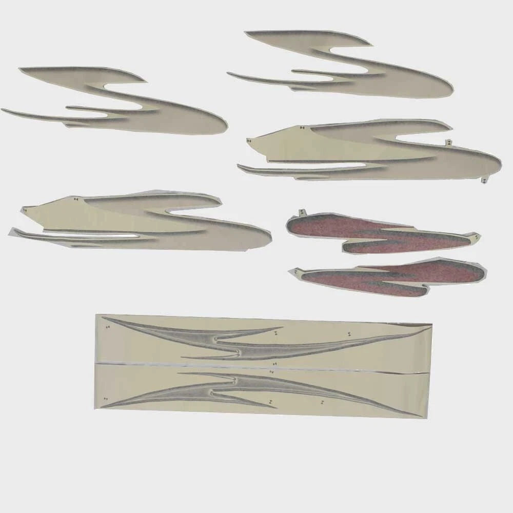 Four Winns Boat Hull Decal 055-3502 - Red Black (set of 8)