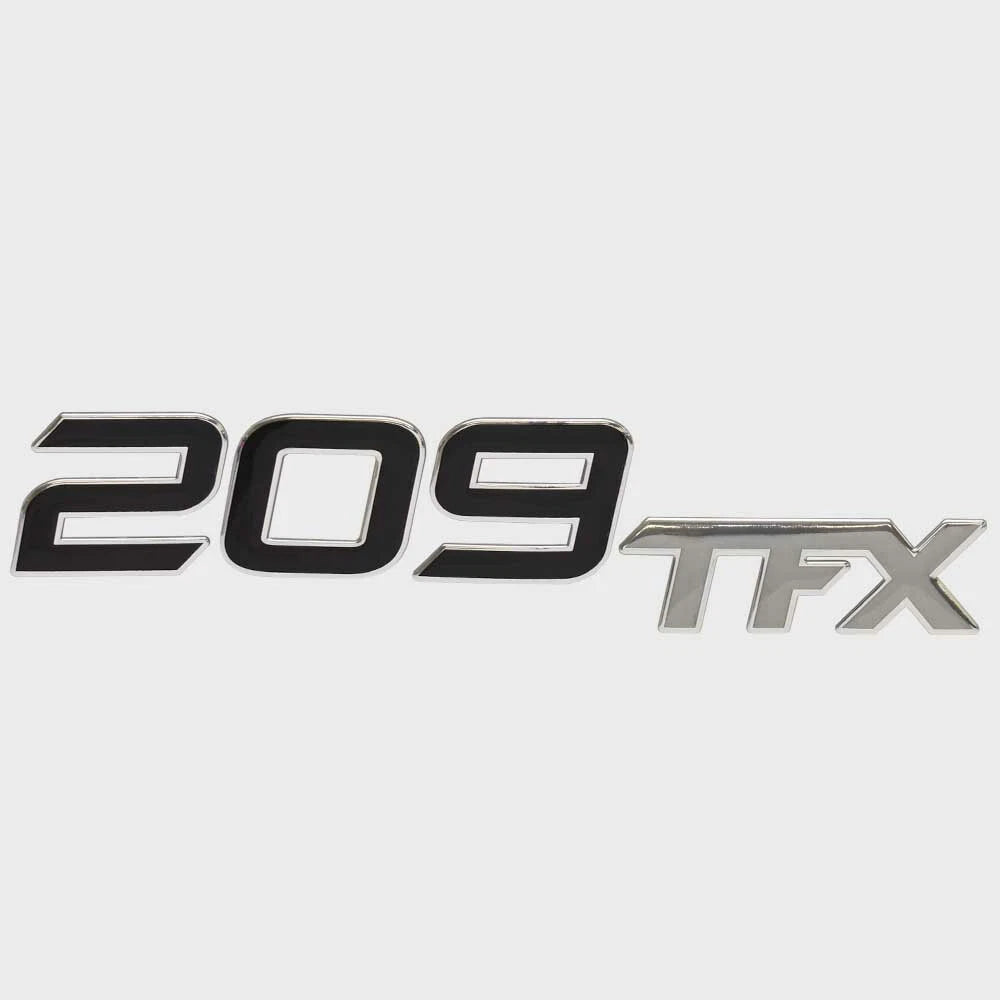 Bass CAT Boat Raised Model Decal Sticker - 209 TFX Black Silver