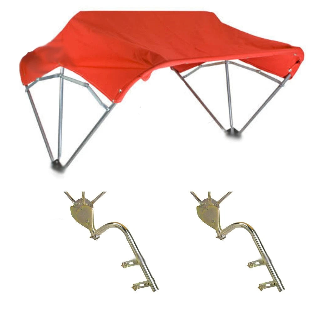 Universal Tractor Umbrella Buggy Top 3 Bow 48" Red Complete with Fender Mounts