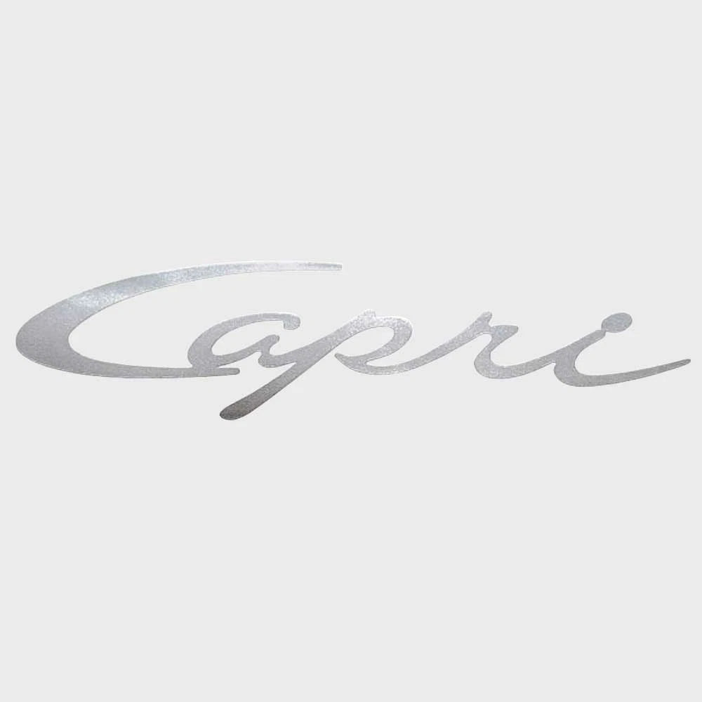 Bayliner Boat Decal - Capri 7 X 1 1/2 Inch Silver Marine Grade Vinyl
