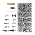 455PCS Assorted Metal Spikes and Studs Punk Hardware Complete Kit with Tools