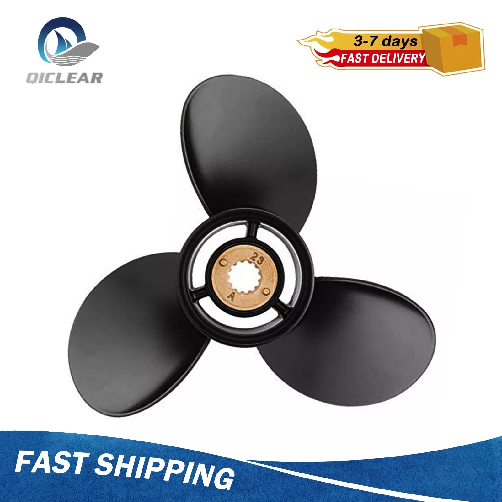 Hot! 11 3/8 X 12 Aluminum Boat Propeller for Mercury Engine 40-60HP 13 tooth,RH