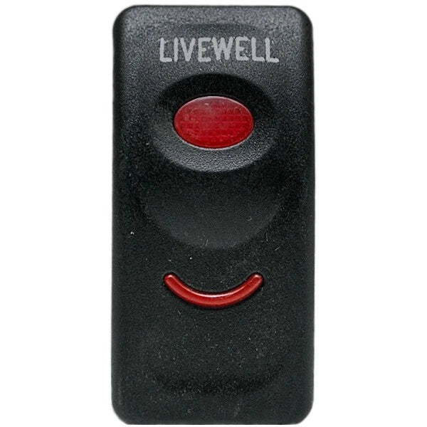 Lund Boat Livewell Rocker Switch Plate 2006115 - Black Plastic 2 Inch